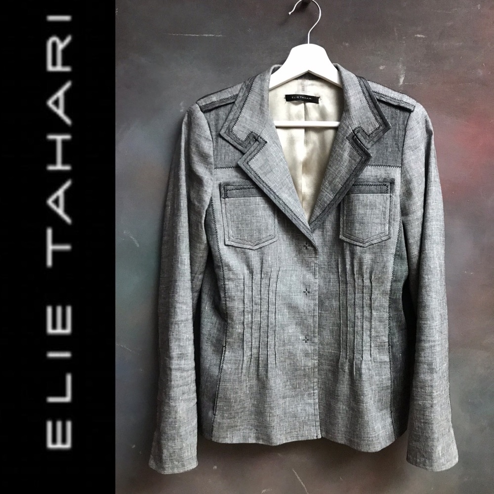 Elie Tahari Linen Blazer Jacket